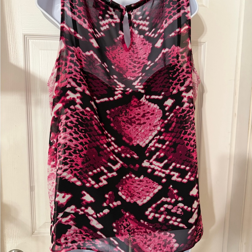 Dana Buchman Pink and Black Patterned Tank Top - Picture 7 of 9